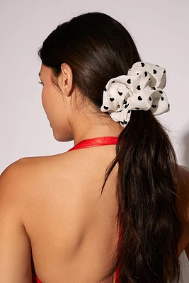 Ruched Heart Hair Scrunchie