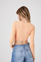 Ribbed Surplice Crop Top