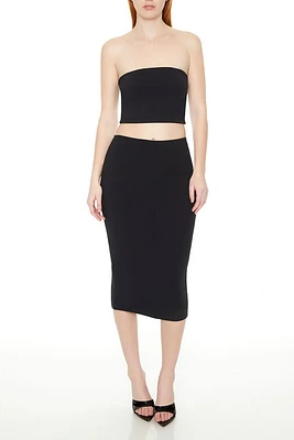 Cropped Tube Top & Midi Skirt Set