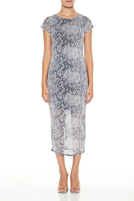 Snake Print Bodycon Midi Dress