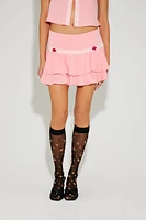 Betsey Johnson Rosette Mini Skirt