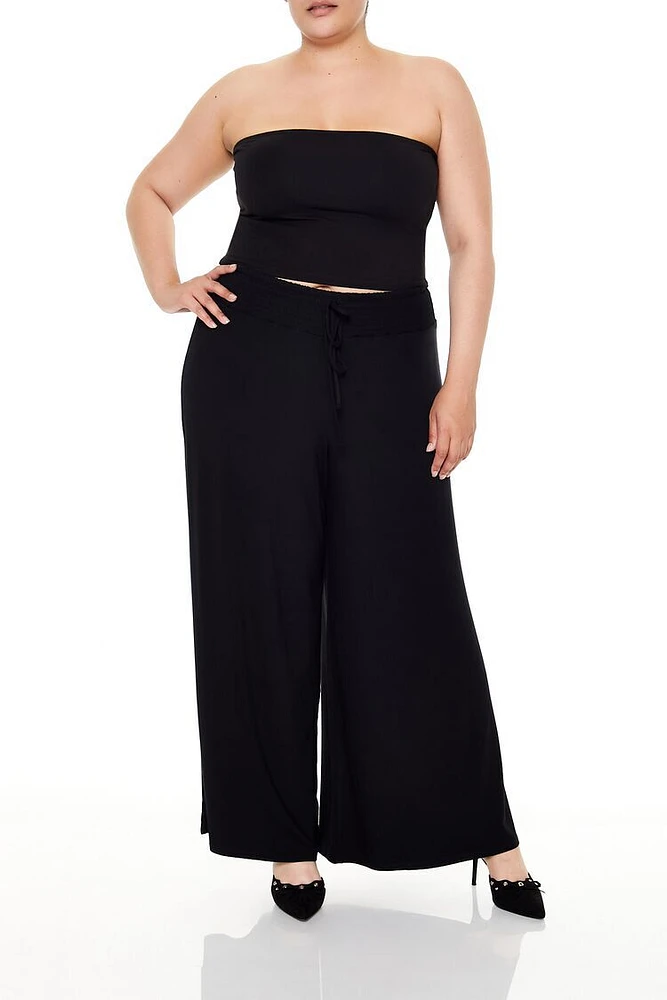 Plus Wide-Leg Drawstring Pants