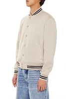 Varsity-Striped Bomber Jacket