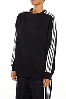 Striped-Trim Fleece Pullover