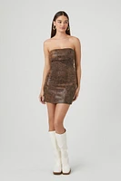 Faux Leather Tube Mini Dress