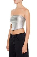 Cropped Metallic Tube Top