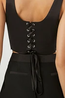 Satin Corset Crop Top