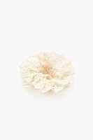 Floral Eyelet Hair Scrunchie