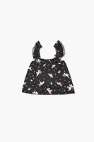 Girls Cupid Print Ruffle-Strap Top (Kids)