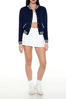 Varsity-Striped Cardigan Sweater