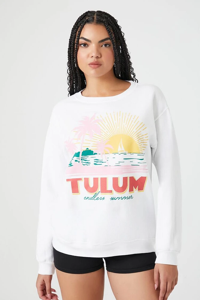 Fleece Tulum Graphic Pullover