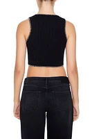 Whipstitched Sweater-Knit Tank Top