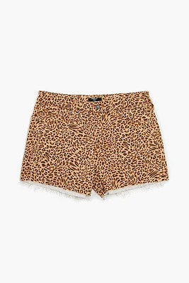 Girls Leopard Denim Shorts (Kids)