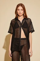 Sheer Crochet Shirt & Pants Set