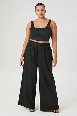 Plus High-Rise Wide-Leg Pants