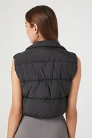 Cropped Zip-Up Puffer Vest