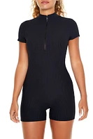 Active Half-Zip Mock Neck Romper