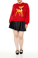 Plus Bow Deer Sweater