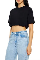 Cropped Bubble-Hem Tee