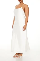Plus Satin Maxi Dress