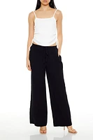 Wide-Leg Drawstring Pants
