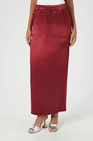 Satin Slit Midi Skirt