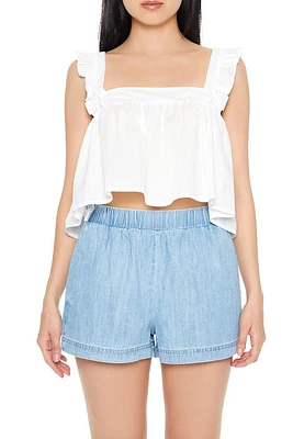 Flounce Ruffle-Trim Crop Top