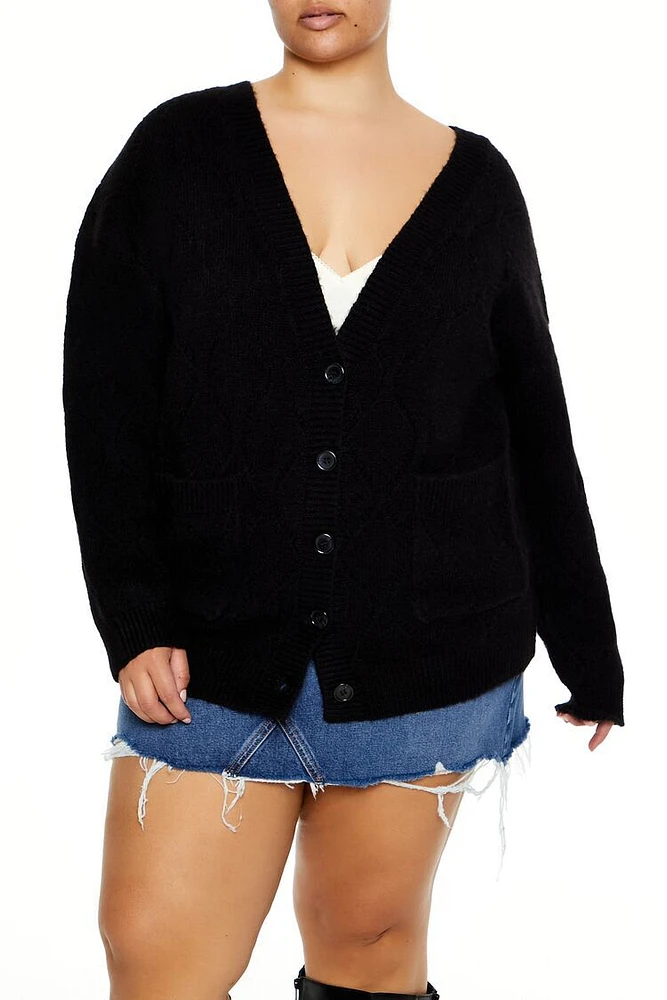 Plus Pointelle Cardigan Sweater