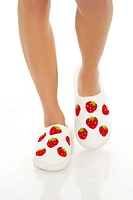Plush Strawberry House Slippers