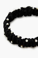 Ruched Faux Pearl Headband