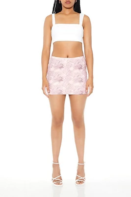 Fitted Abstract Print Mini Skirt