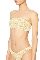 Jacquard Ditsy Floral Bandeau Bikini Top