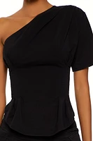 Ruched One-Shoulder Top