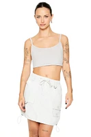 Toggle Drawstring Cargo Mini Skirt