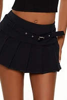 Pleated Drop-Waist Mini Skirt