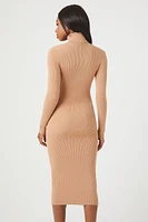 Mock Neck Midi Sweater Dress