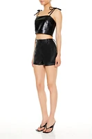 Faux Leather Star Shorts