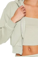 Cropped Zip-Up Hoodie