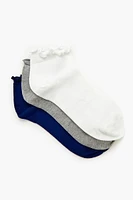 Lettuce-Edge Ankle Socks Set - 3 pack