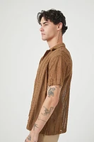 Geo Crochet Cuban-Collar Shirt