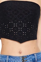 Cropped Eyelet Tube Top