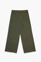 Girls Frayed Wide-Leg Pants (Kids)