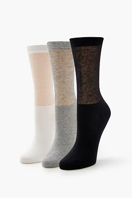 Ribbed Crew Socks Set - 3 pack