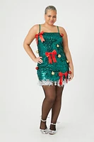 Plus Sequin Christmas Tree Dress