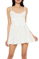 Floral Print Tie-Strap Mini Dress