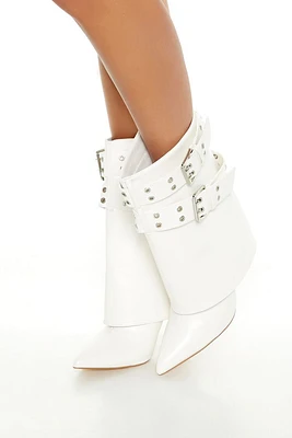 Buckled Overlay Stiletto Booties