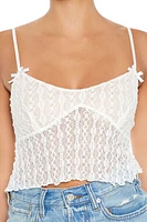 Sheer Lace Bow Cami