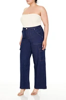 Plus Cargo Straight-Leg Jeans