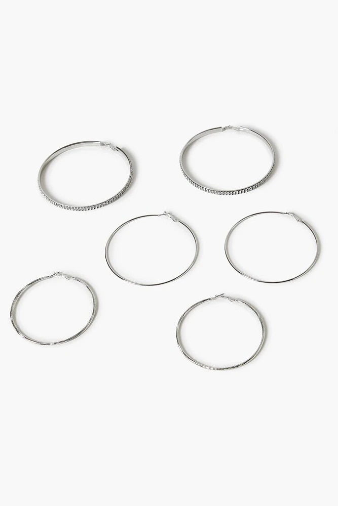 Textured Hoop Earring Set