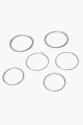 Textured Hoop Earring Set